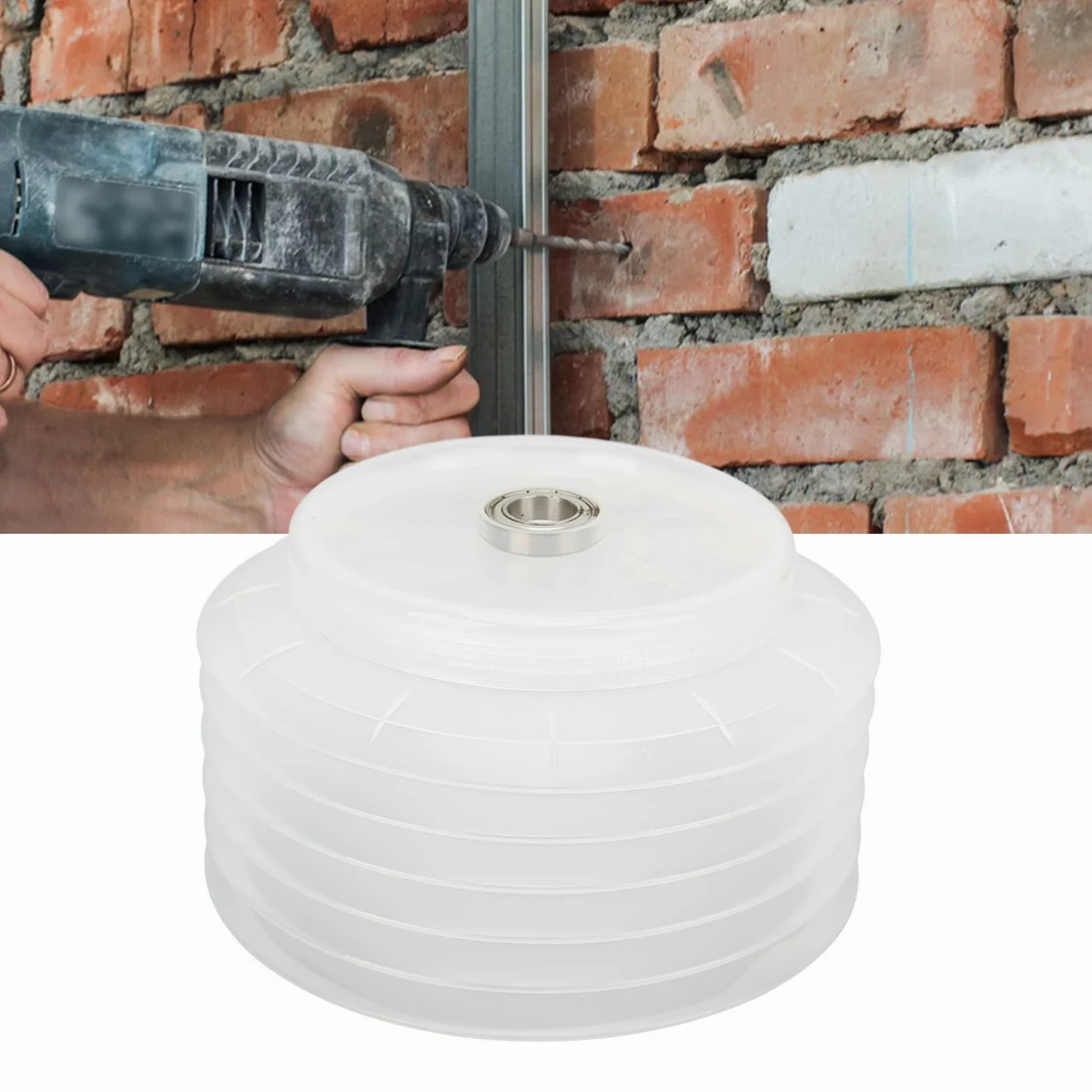 Taladro Cubierta Antipolvo Agujero Sierra Aspiradora Silicona Elástica A Prueba De Polvo Transparente Extraíble Duradero Estable Para Trabajadores De Limpieza De Techo (Diámetro aplicable: 16cm)