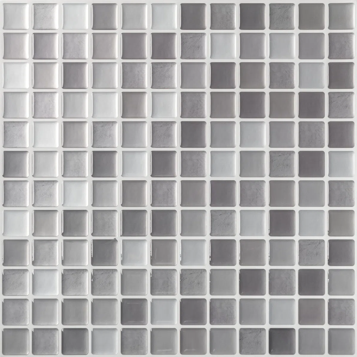 Hode Azulejos Adhesivos Cocina Baño Mosaico Gris, Decoracion Baldosas Adhesivas Pared, Impermeables Vinilos Baño Cocina Azulejos, Vinilo Adhesivo Pared 4 Piezas, 23.6x23.6cm