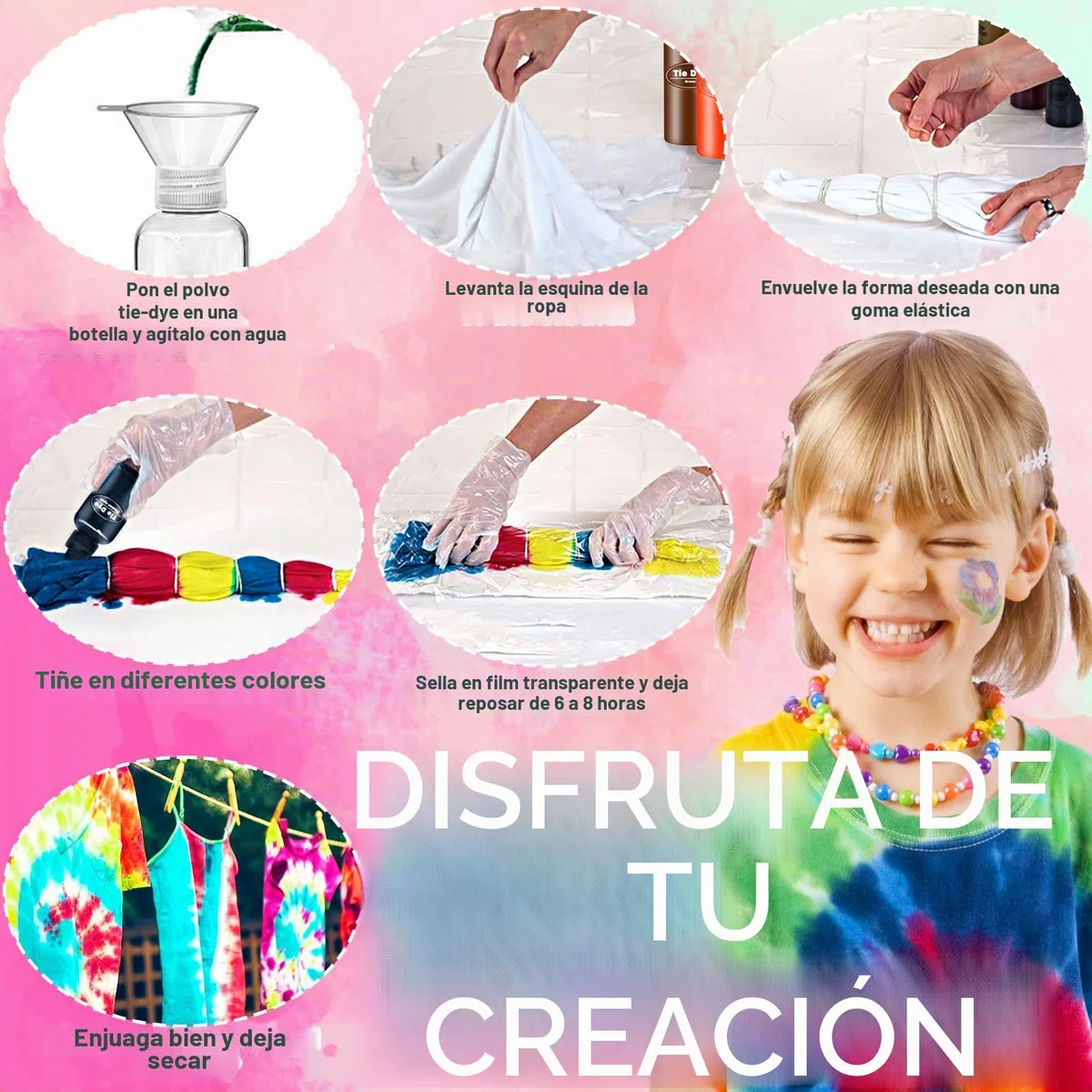 Tinte Ropa, 39 Colores Tie Dye Kit Manualidades Niños Juguetes Niña 6+Años Tinte Textil Regalos Niños Adultos,Tinte de Tela Permanente no tóxico Set de Arte,Creativas manualidades de Bricolaje