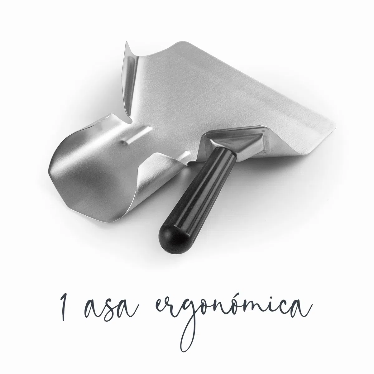 Lacor - 62678 - Pala para Patatas Fritas, Pala Cocina Profesional, Utensilios de Cocina, Acero Inxodiable, Mango Ergonómico y Antideslizante, Apta para Lavavajillas, 1 asa
