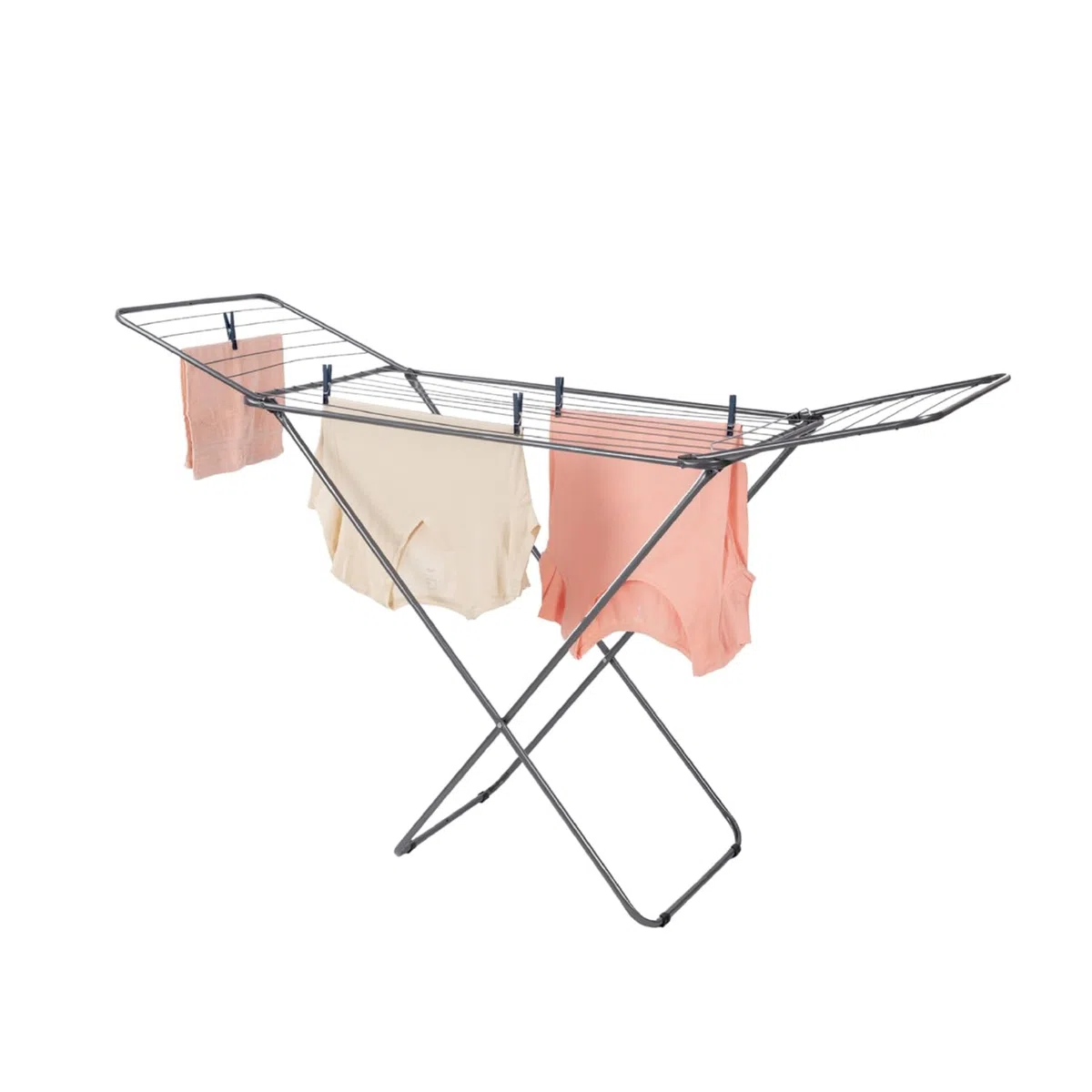 DAMDAM GO Tendedero de Ropa con Alas Plegables – 18 Metros de Secado – Compacto, Estable y Antideslizante – Estructura Metálica Resistente – Compactor Simply