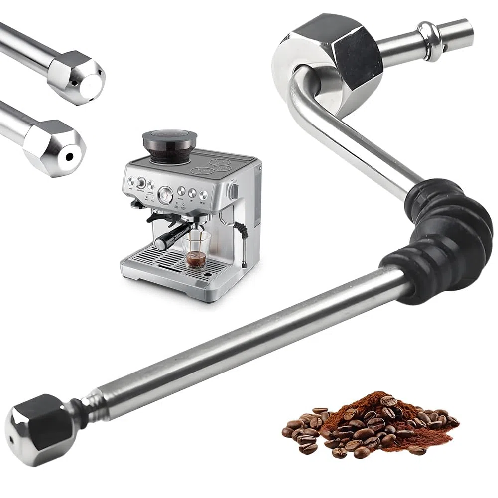 Varita de Vapor para Cafetera, Tubo de Vapor de Repuesto para Máquinas de Espresso DeLonghi EC680, EC685, EC780, EC785, Tubo de Acero Inoxidable con Codo Resistente Al Calor Boquilla Doble