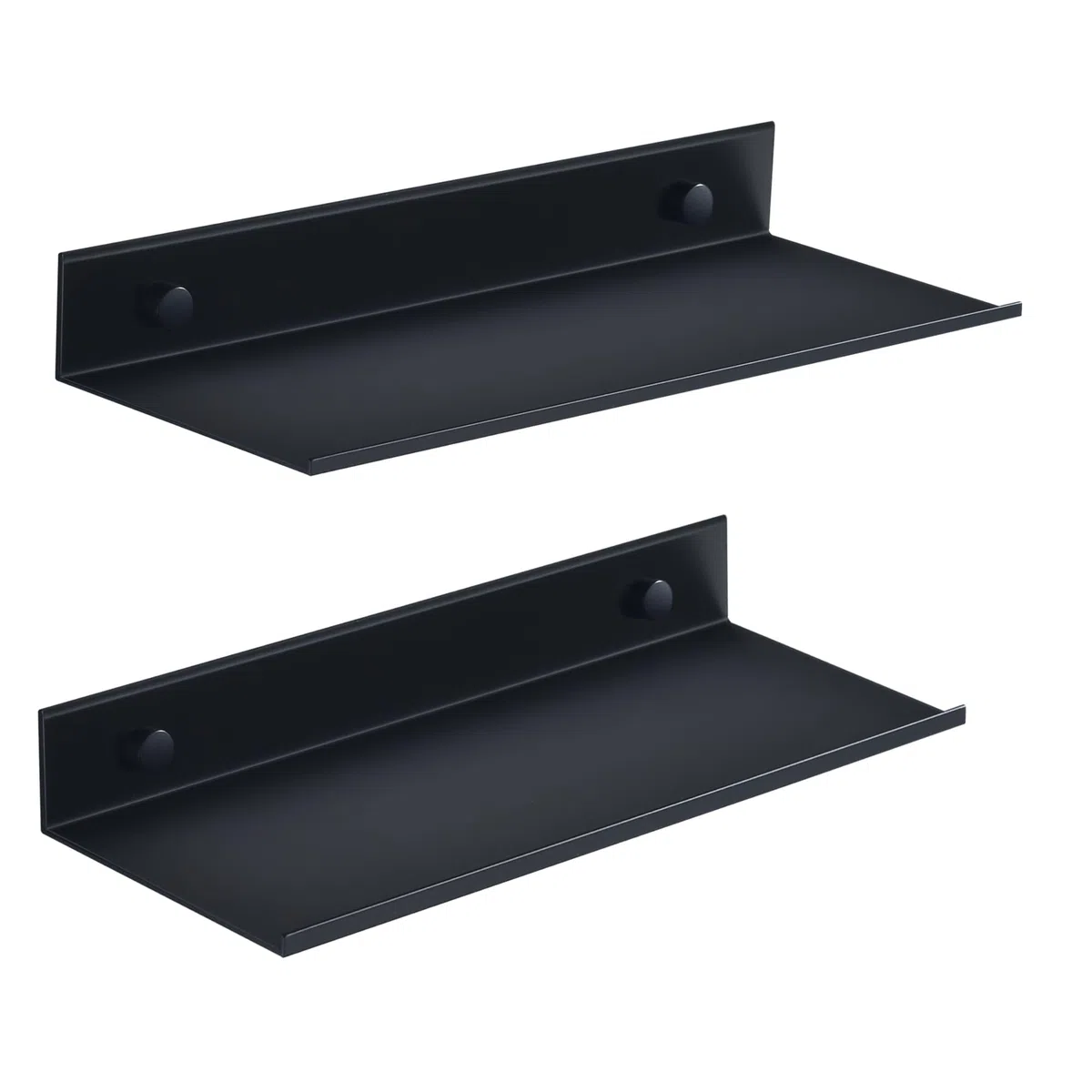 HNVNER Negro Estanteria Pared Juego de 2, Metal Estanteria Baño Sin Taladro 30CM, Antioxidante Estante Ducha, Moderno Baldas Flotantes Pared para Sala de Estar, Dormitorio, Cocina, Sala de Estudio
