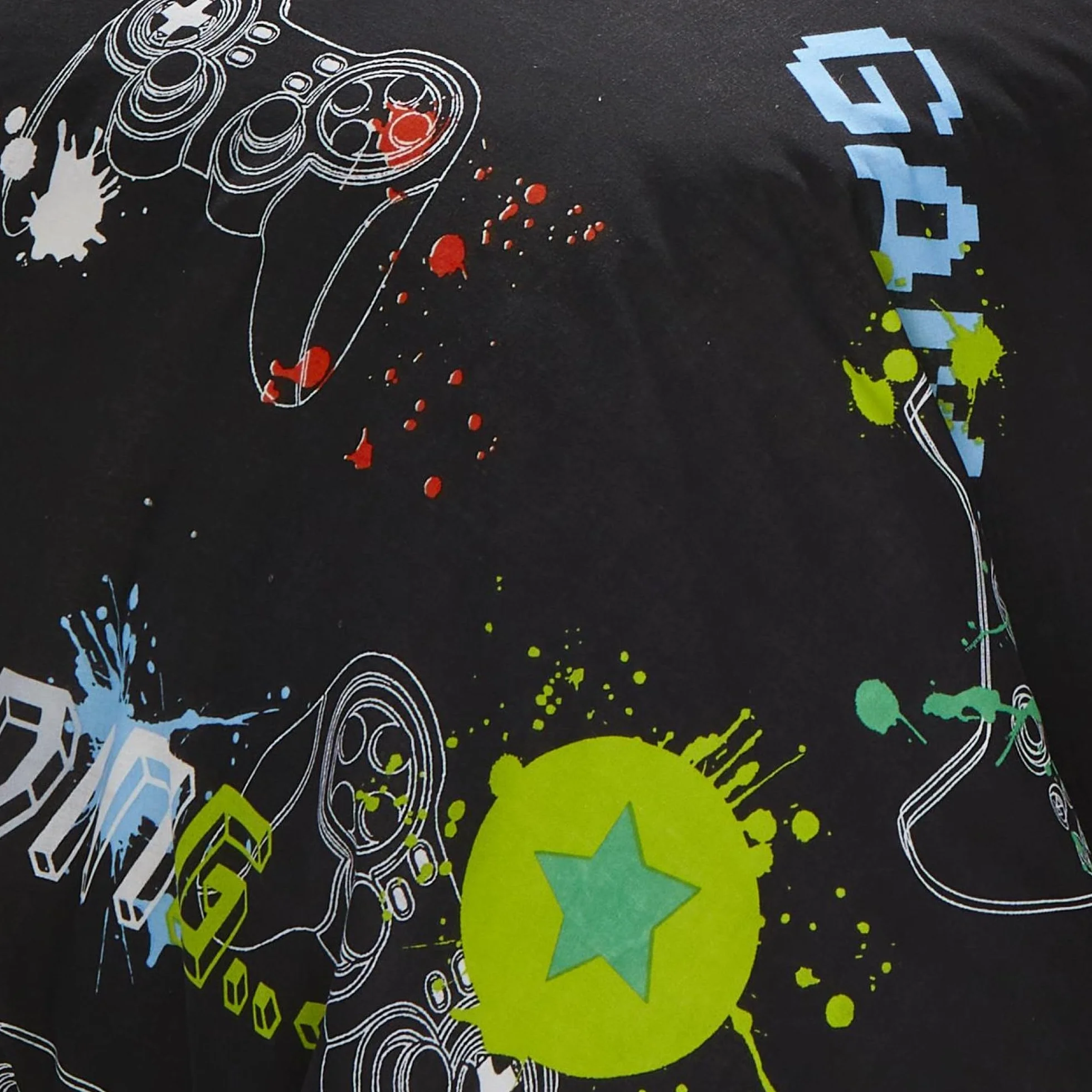Bedlam - Funda de edredón Negra con diseño de Videojuegos, tamaño Individual (200 x 140 cm), Ropa de Cama Que Brilla en la Oscuridad, Reversible (2 diseños), Ropa de Cama para Videojuegos, Funda