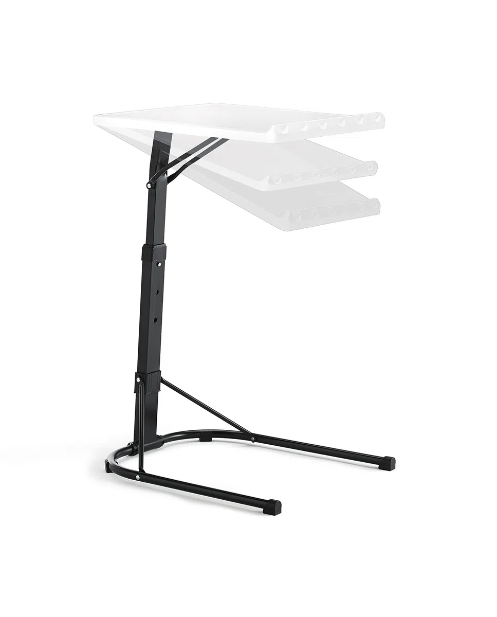 KITHOME - Mesa Plegable Auxiliar con Altura Ajustable, 43x43x63/68/73cm, Blanco