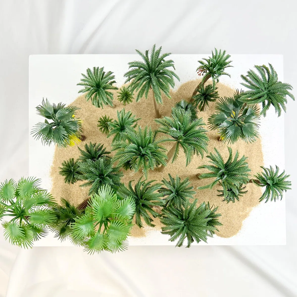 Cayway 36 árboles de maqueta, palmeras miniatura, plástico, coco bricolaje, decoración jardín