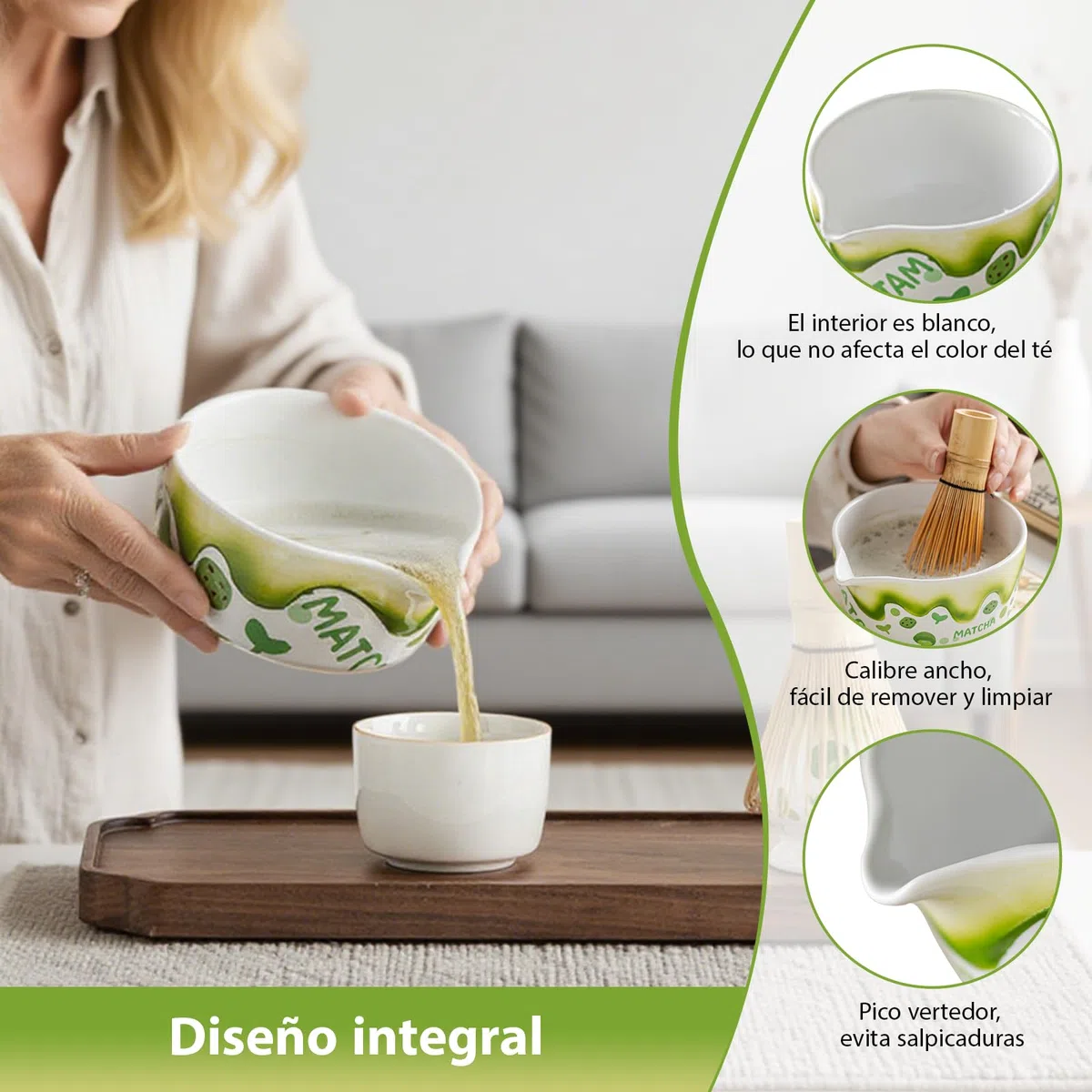 Juego de 5 piezas de matcha, elegante juego de té Macha verde, juego de escoba matcha para los amantes del matcha, accesorios de matcha con soporte para escoba, filtro colador y cuenco