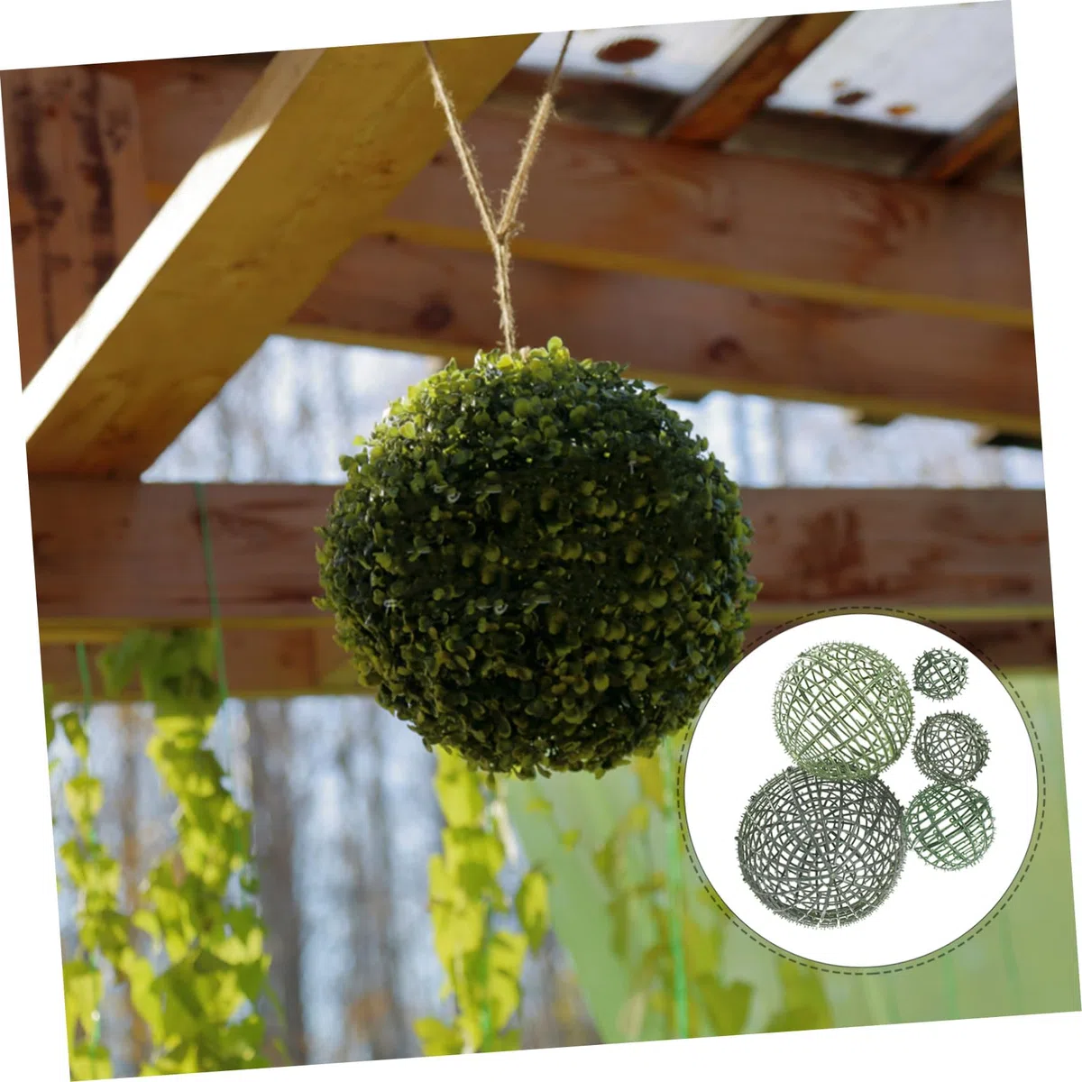 Ciieeo Marco De 5 Bolas De Topiario Artificial Para Flores Luces Estante De Césped Decorativo Para Boda Para Decoración Del Hogar