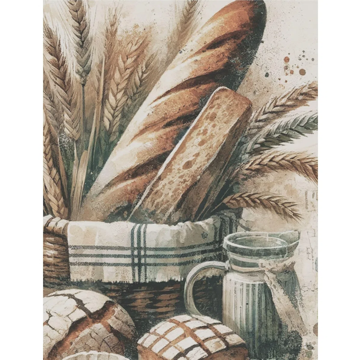 Papel de arroz Tema de Pan, 20 x 26,6cm (6pc) - 6 Diseños para Scrapbooking Tarjetas Manualidades, Decoupage by CRAFT KREATIVELY