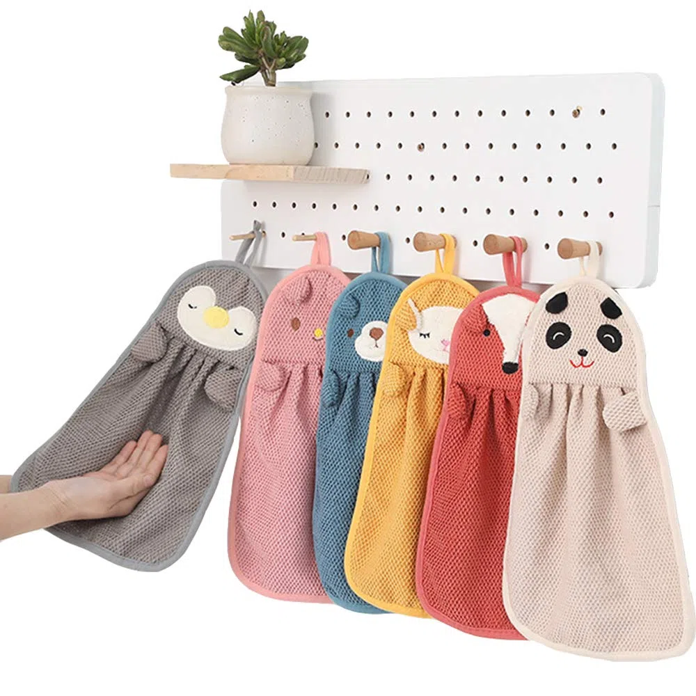 6 toallas de mano de animales , toallas de mano niños, bonito paño de cocina para baño, toallas de cocina, toalla de secado rápido para niños y adultos