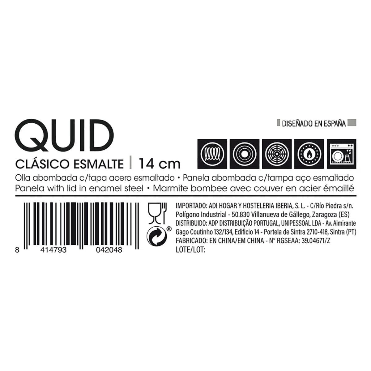 Quid Clasico Esmalte Olla Abombada Esmaltada Apto Vitrocerámica Apto Inducción Antiadherente