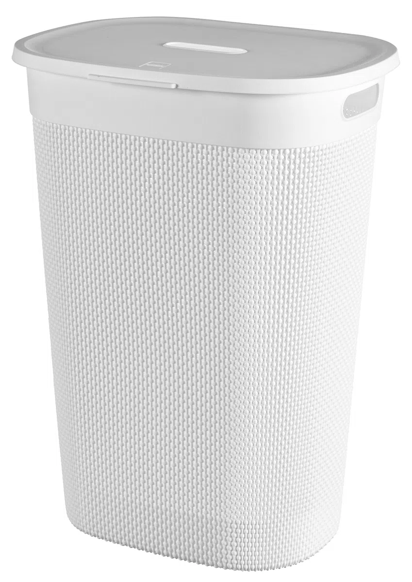 Keter Curver Filo - Cesto para la ropa sucia de baño, blanco, capacidad de 55 litros, 70% reciclado, 45 x 35 x 61 cm