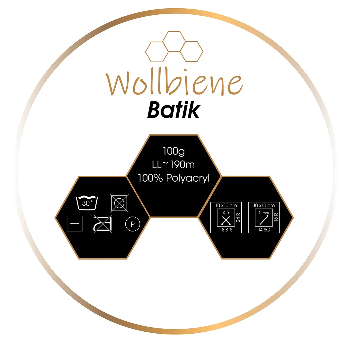 Wollbiene Batik 5040 - Ovillos de lana para tejer (5 unidades, 100 g, 500 g), multicolor con degradado, multicolor
