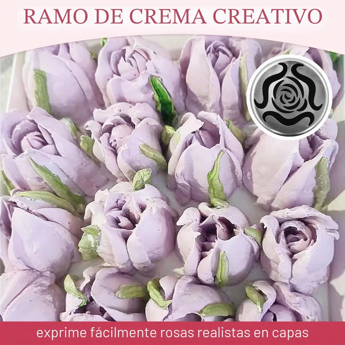 Juego de 6 boquillas rusas extragrandes, de acero inoxidable, con forma de flor, para decoración de pasteles, glaseado, ramo de flores, galletas