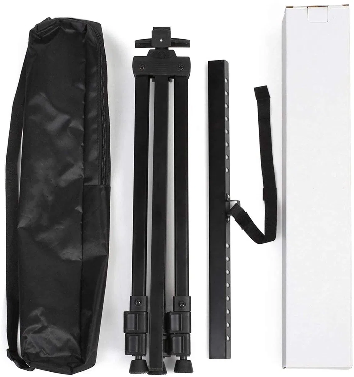 Caballete de Pintura Regulable Aleación de Aluminio Ligero Caballete Plegable trípode telescópico de Pintura, póster, etc. Multifunción Con bolsa de transporte (NEGRO)