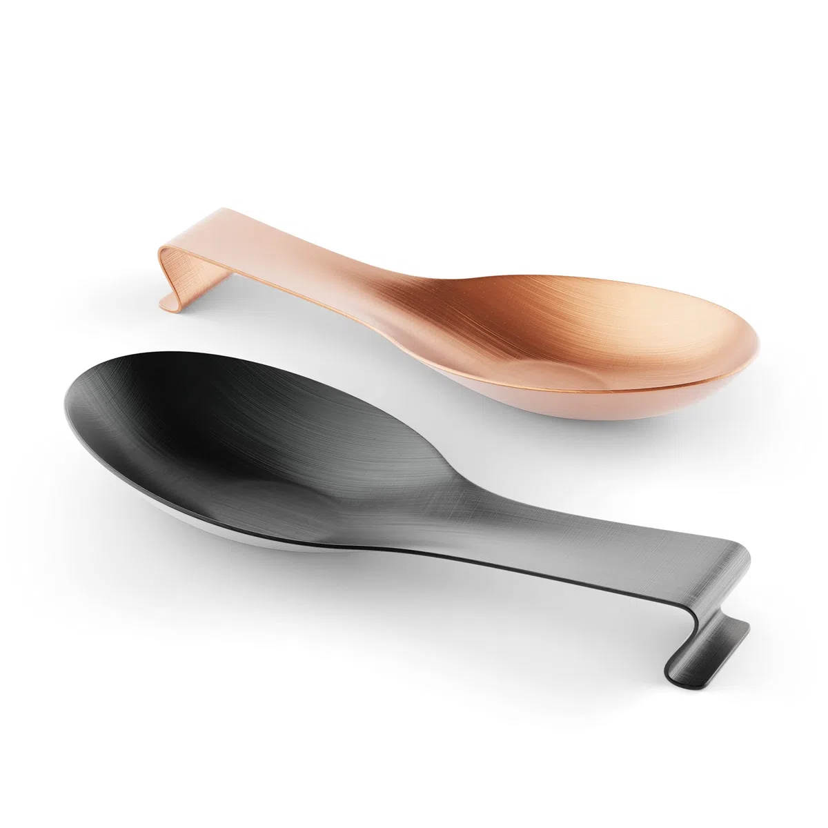️ ● Juego De 2 Reposa Cucharas Cocina ● Apoya Cucharas Cocina Negro Y Cobre ● Accesorios De Cocina ● Accesorios Cocina Originales