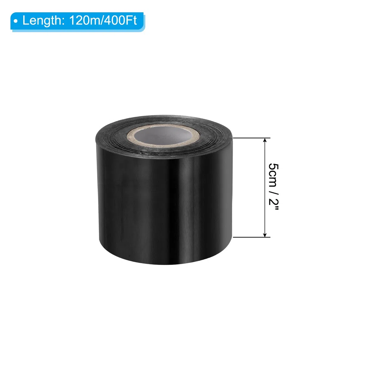 PATIKIL 5cm x 120m Papel de Estampado en Caliente, Rollo de Papel de Estampado en Caliente para Transferencia de Calor para Bricolaje de Cuero, Negro