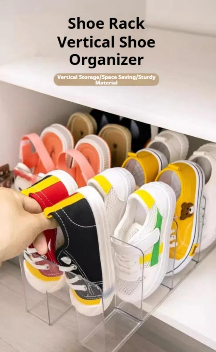 Genérico Zapatero para niños, organizadores de Zapatos, Organizador de Zapatos de acrílico, Almacenamiento de Zapatos de 4 Secciones para niños para Entrada de Armario