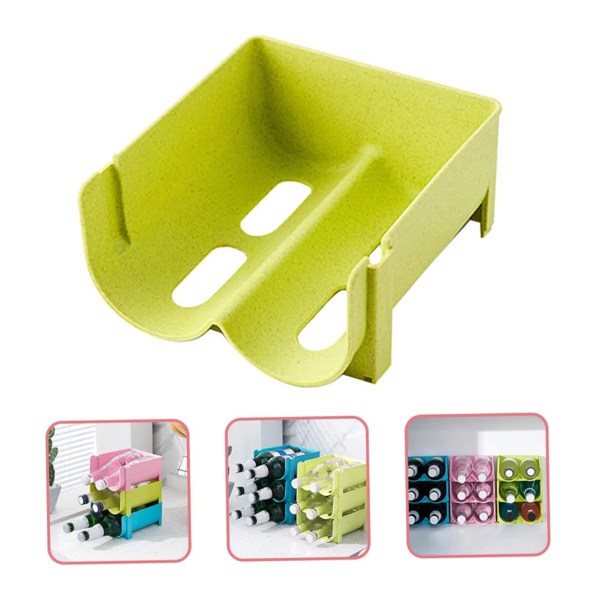 Estante De Cerveza Multifunción Apilable 3 Piezas Organizador De Botellas para Cocina Bar Y Oficina Soporte Estable para Almacenamiento De Bebidas Y Refrescos