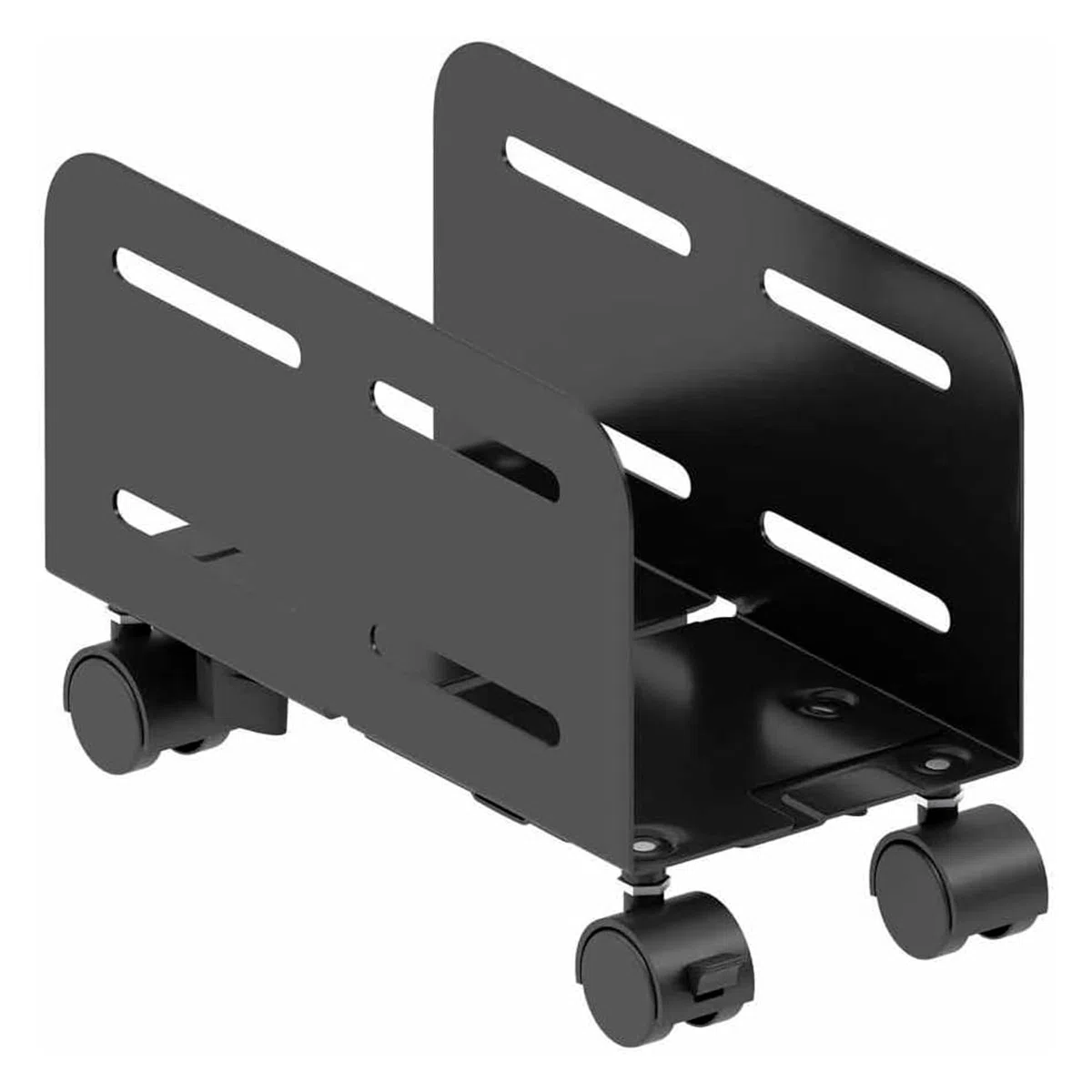 CABLEPELADO - Soporte para CPU de Suelo con 4 Ruedas (2 con Freno) | Carrito Ajustable para Torre PC (119-209mm) | Carga Máx. 10kg | Negro