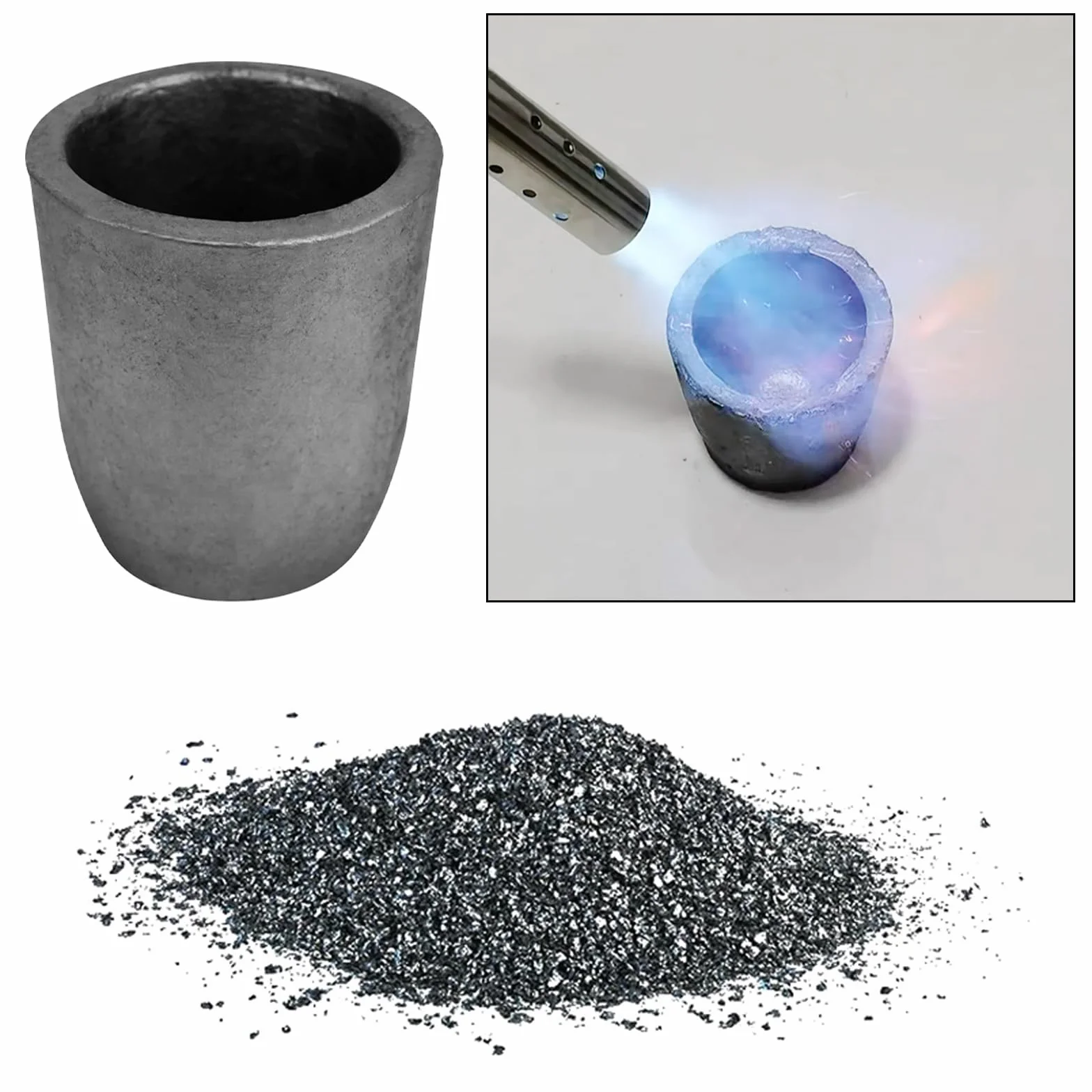 Molde de Fusión de Fundición de Grafito, Molde de Lingotes de Grafito para La Fusión de Metales Fundición Refinado Oro Plata Cobre Latón Aluminio (#4-2KG)