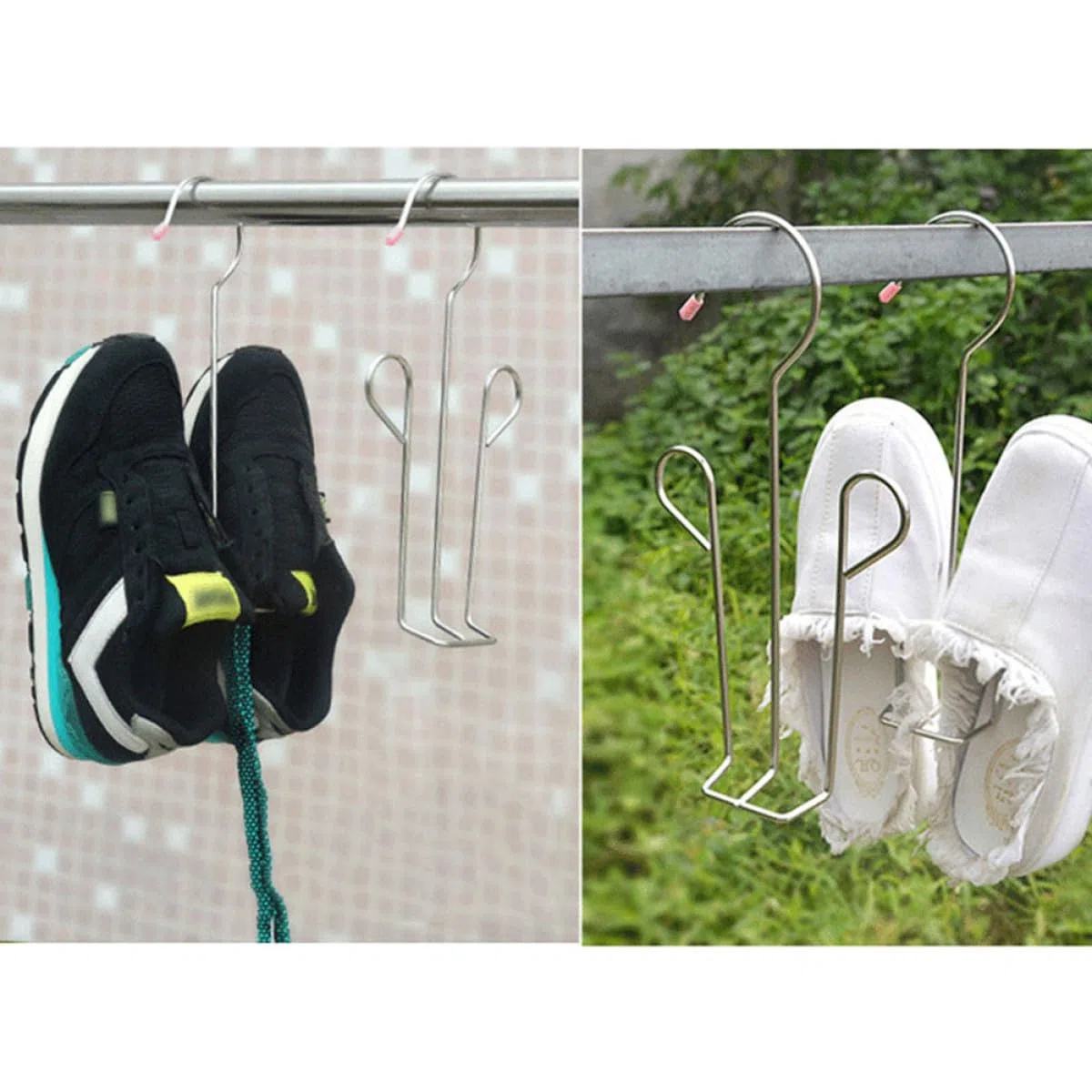 Angoily Tendedero para Zapatos de Acero Inoxidable, Organizador Colgante Ganchos, 8piezas, para Calzado, Mantener en Buen Estado
