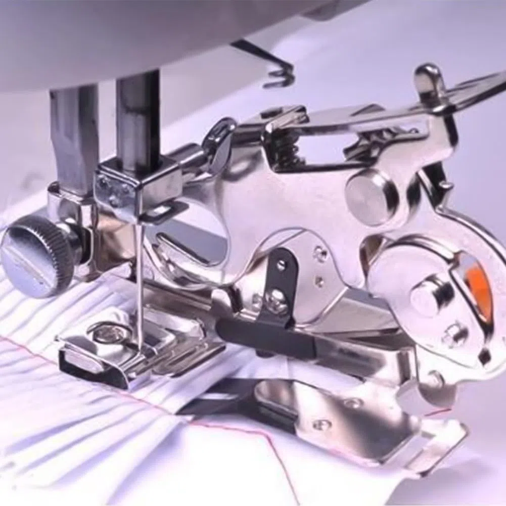 Prensatelas Plisados, Prensatelas de Accesorio para MáQuina de Coser, Pies Máquina de Coser Ruffler Presser con Bloqueo Cilindro Pie, Prensatelas Ruffler Plisador para Máquinas de Coser Domésticas