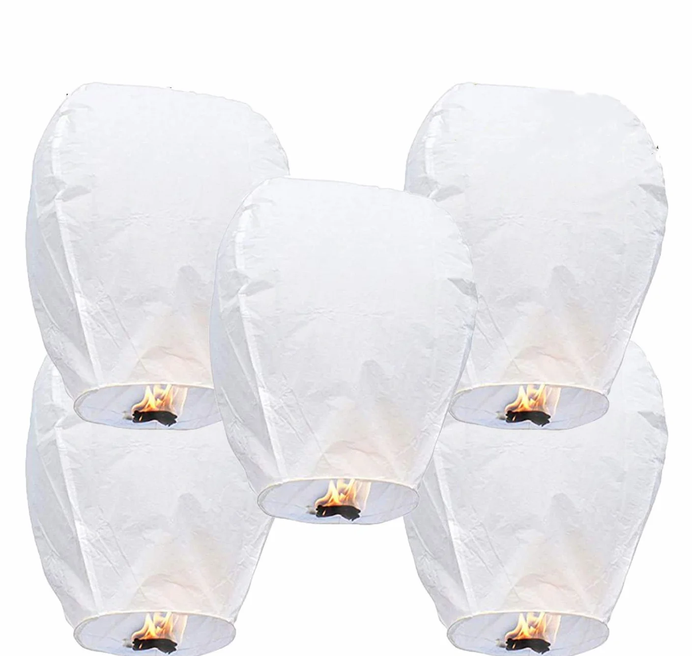 LABOTA Paquete de 5 faroles chinos de cielo, linterna de cielo para liberar en la memoria, 100% biodegradables, ecológicas, linternas flotantes para vuelo exterior, decoración de fiestas, cumpleaños,