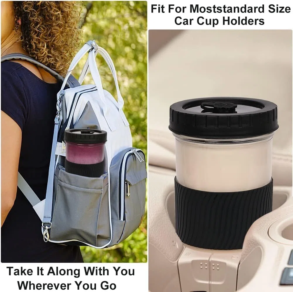 Vaso de té de Burbujas con Pajita y Tapa, 730ML Bubble Tea Cup con Boca Ancha, Reutilizables Taza de té Boba, Vaso de Vidrio Mason Jars Boba Tea, Batidos, Vasos de Cóctel, sin BPA