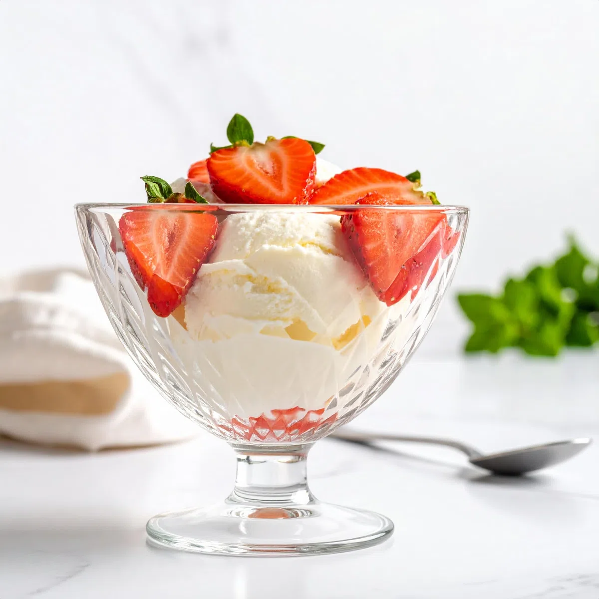 Glasmark KROSNO 1992 Cuenco para helado, cuenco para helado, postre, 310 ml, cristal, resistente, apto para lavavajillas, transparente brillante