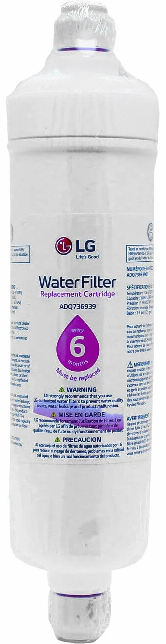 LG ADQ73693901 Cartucho de filtro de agua de repuesto para refrigerador con ajuste a presión (1 unidad)