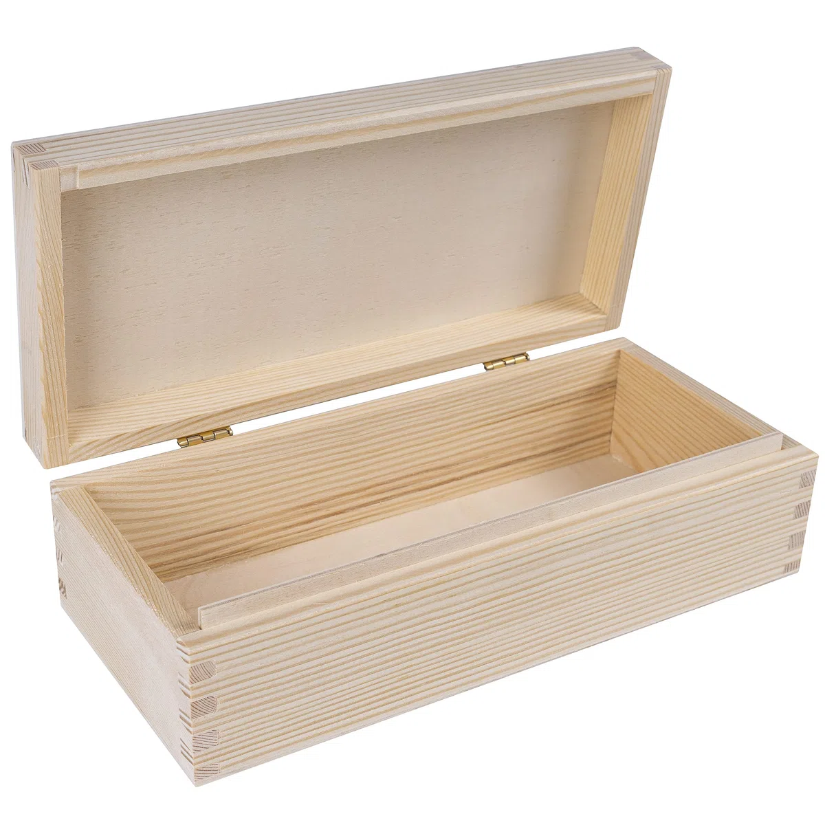 Creative DECO Larga Caja Madera para Decorar | 24 x 11,3 x 7,2 cm | con Tapa y Cerradura | Pascua Decoración Almacenaje Herramientas Decoupage | Perfecta para Objetos de Valor Juguetes