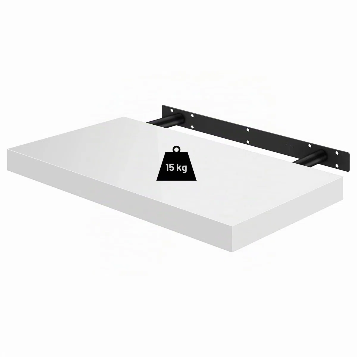 WOLTU Estante de Pared Tablero Flotante Libre de CD DVD Libro Tablero de Madera 50x22,9x3,8cm, Blanco, RG9477ws
