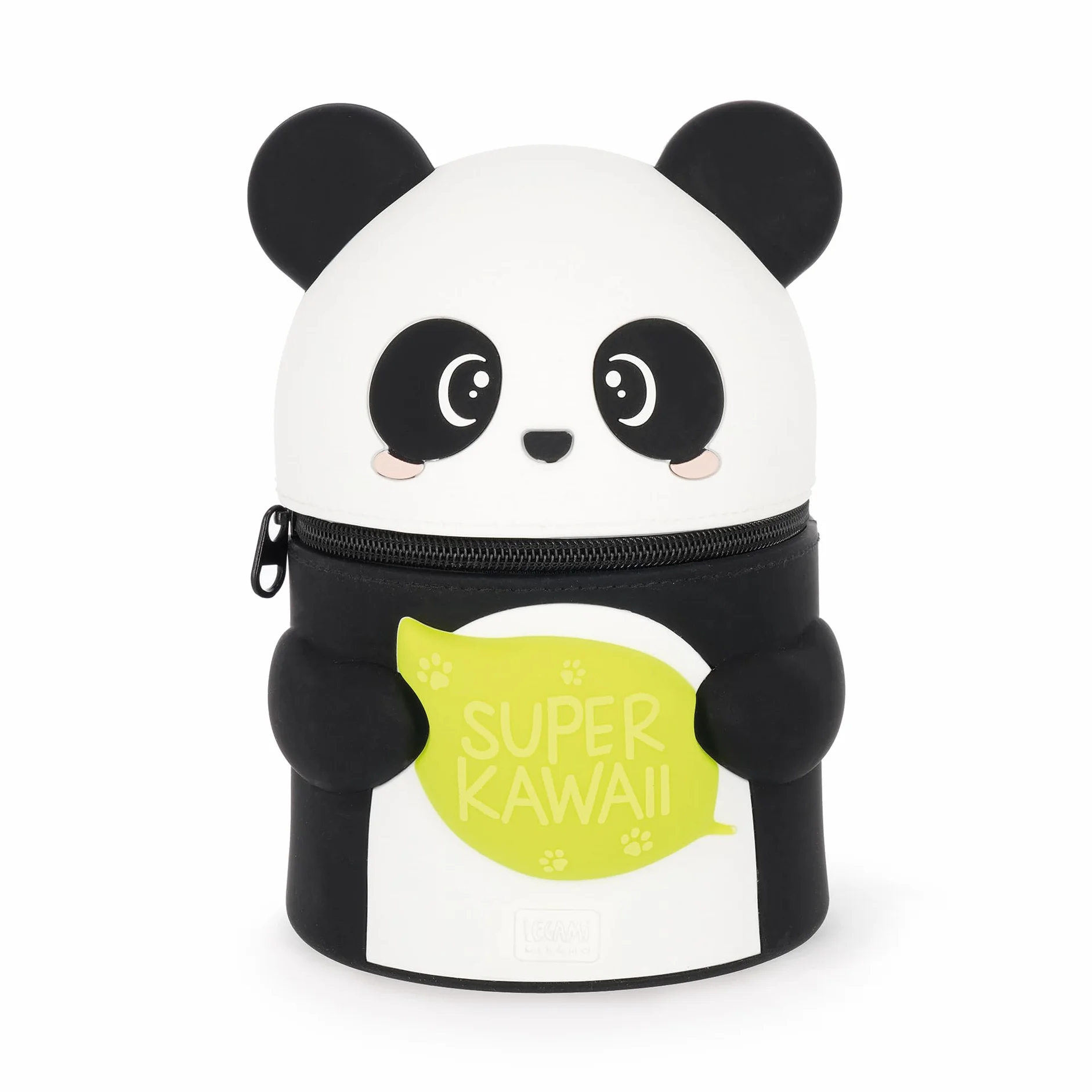 Legami - Estuche Super Kawaii con Pandas, Espacioso, con Capacidad para hasta 100 bolígrafos borrables, de Silicona Suave, 13 x 19 x 13 cm