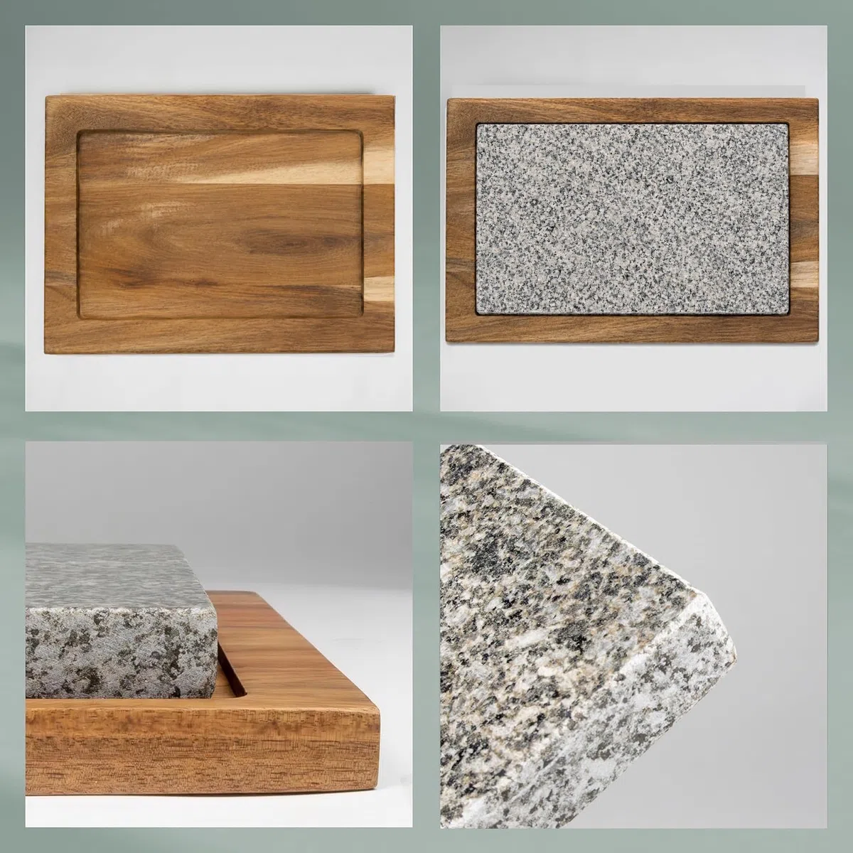kela Piedra caliente con bandeja para servir, parrilla de piedra, tabla para filetes de piedra volcánica 24 x 16 x 4 cm, parrilla de piedra caliente, COUNTRY