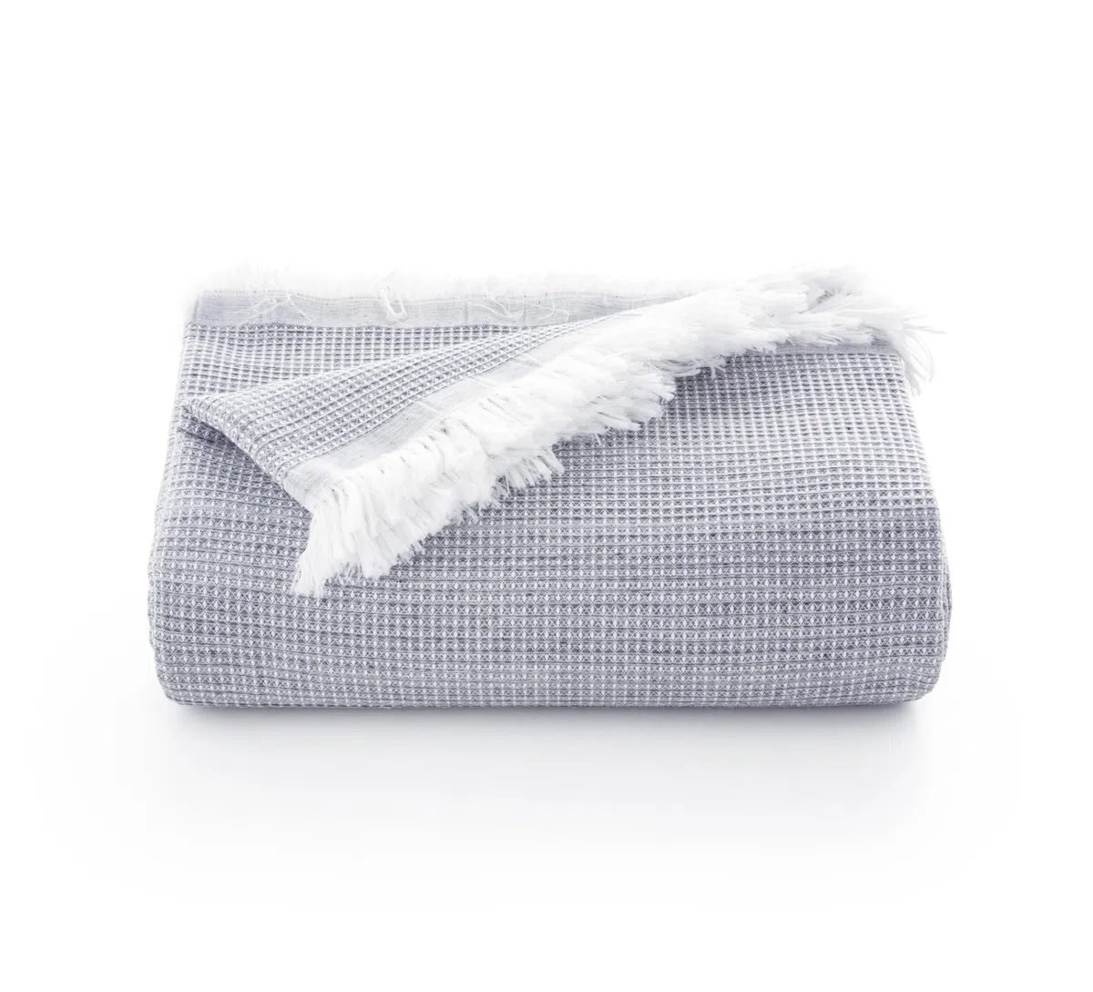 GAMUSI Colcha Multiusos Cama y Sofa. Plaid Foulard cubrecama Mantas de Sofa Suave y Transpirable algodón Nido de Abeja - 180x140 cm, Gris