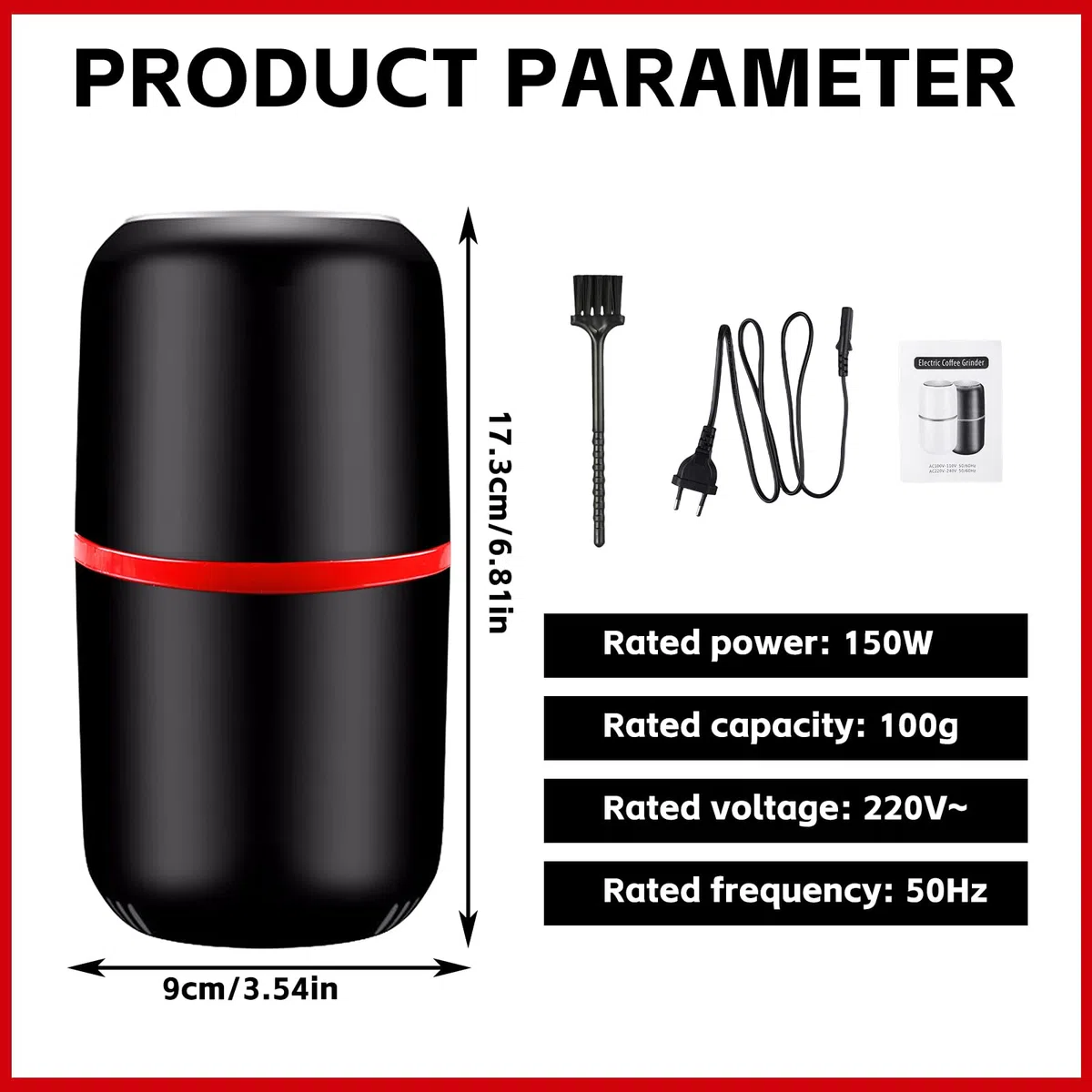 Vegena Molinillo de café Eléctrico, Molinillo Eléctrico de Pastillas, Molinillo Café Eléctrico, Triturador eléctrico para pastillas para Granos de café, Especias, Granos a Polvo (Negro)