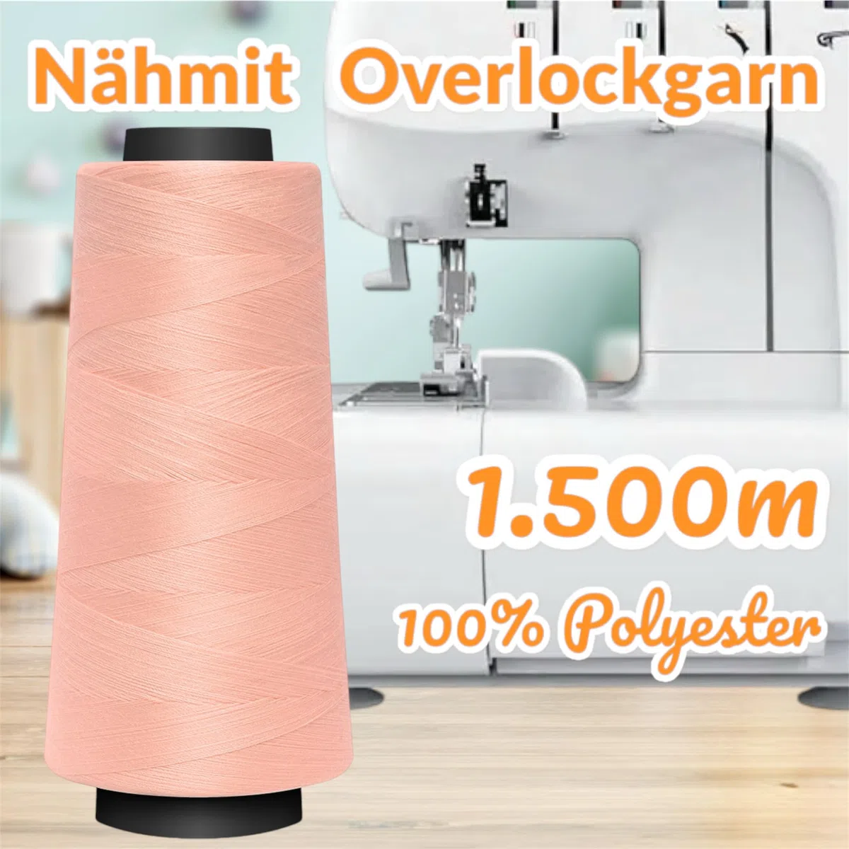 Nähmit 4 Konen – Hilo de coser para overlock (1500 m, 100 % poliéster, para máquinas de coser Overlock Coverlock & Coverstich, grosor del hilo: 40/2 (120 unidades) (A07-811-rosa)
