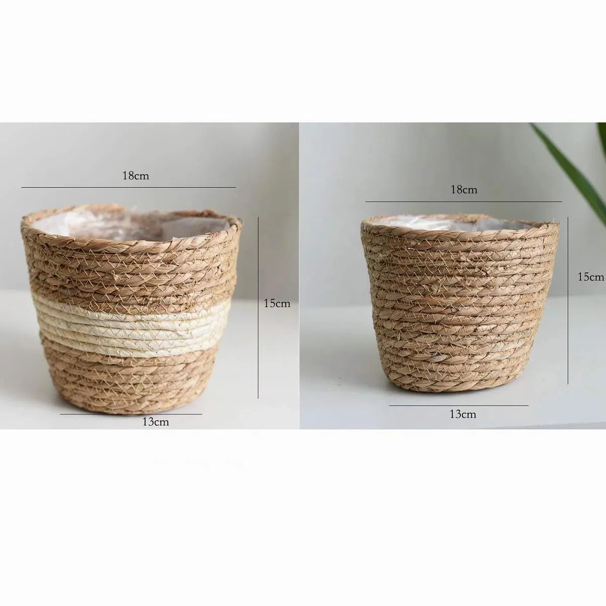 7Wunderbar Seagrass Basket, Plant Baskets, Flower Basket, Plant Basket, Plant Pots, Planters, Storage Basket, 18 cm