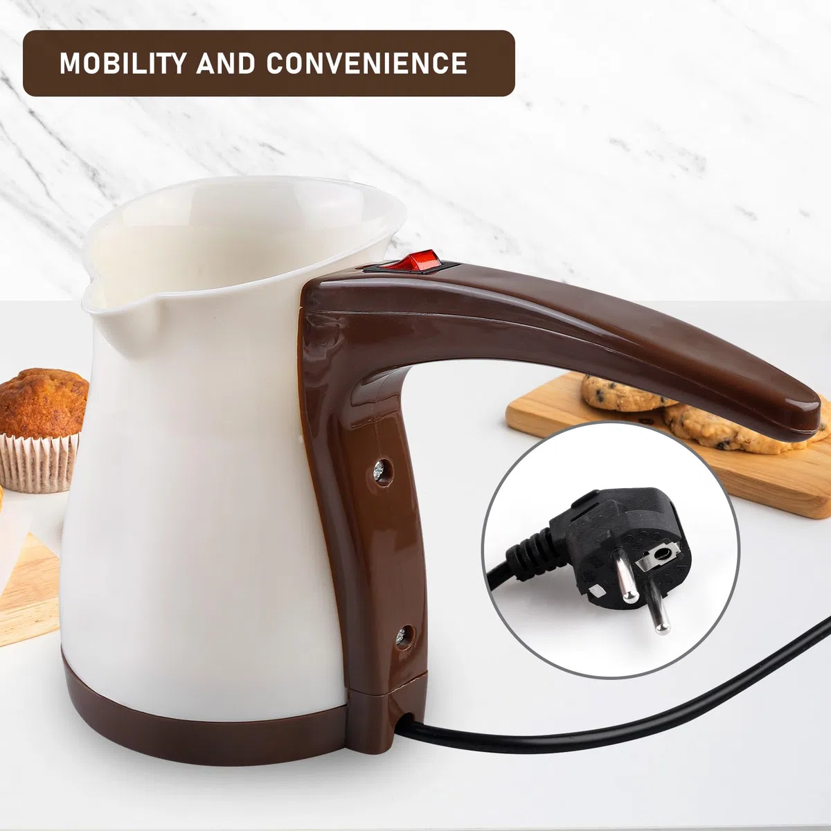 Cafetera eléctrica turco de 500 ml, 1000 W, 220 V, inducción