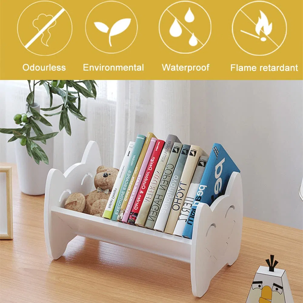 Estantería de escritorio para niños, almacenamiento blanco para habitación