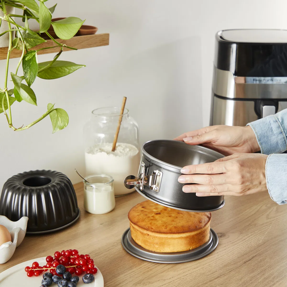 Tefal Juego de 2 moldes para tartas para freidora de aire, antiadherente, fácil desmoldeo, difusión óptima del calor, resultados perfectos, J176S204
