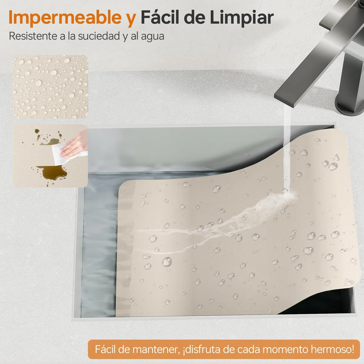 Manteles Individuales Lavables y Reutilizables de Cuero Ecológico - Manteles Individuales con Posavasos - Antideslizantes, Impermeables y Resistentes al Calor, Casa y Oficina