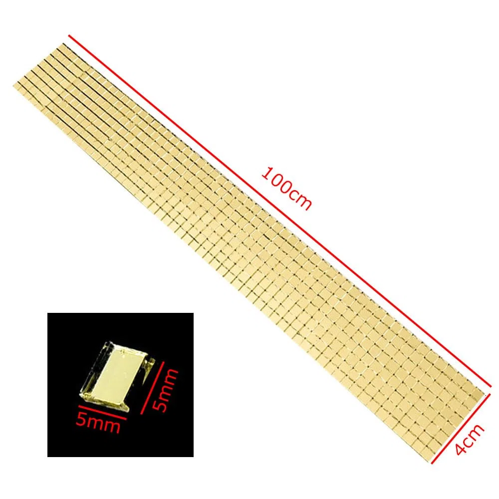 9600 Piezas Rollo Azulejos Mosaico Espejo Cuadrado, 5 x 5 mm Pegatinas de Azulejos de Mosaico Vidrio Cuadrados, Azulejos de Espejo Cuadrados Pegatinas Vidrio para Manualidades Pared Cocina Baños(oro)