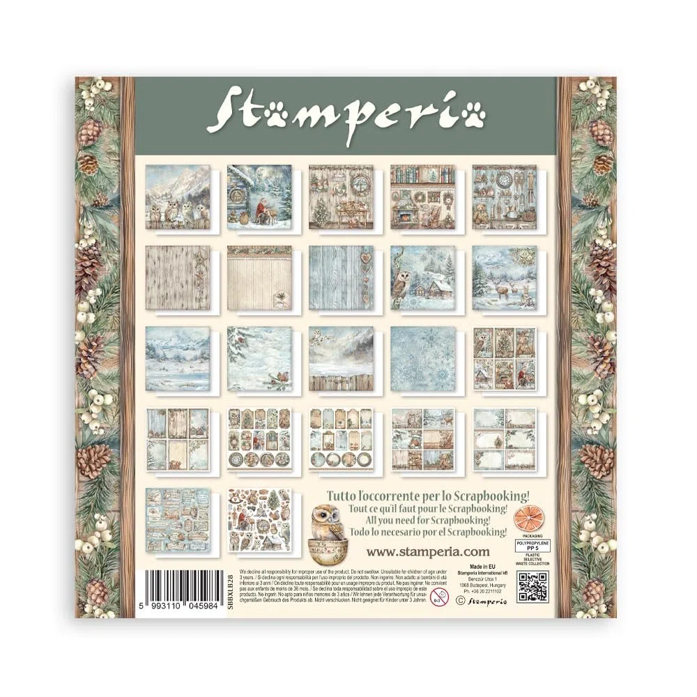 Stamperia - Scrapbook Paper Pad for Scrapbooking, Albums, Card Making, Bullet Journalling and More, Acid Free, Single Face, Perfect for Hobbies, Crafts, and Gifting (The Owl’s House) (30.5 x 30.5cm)