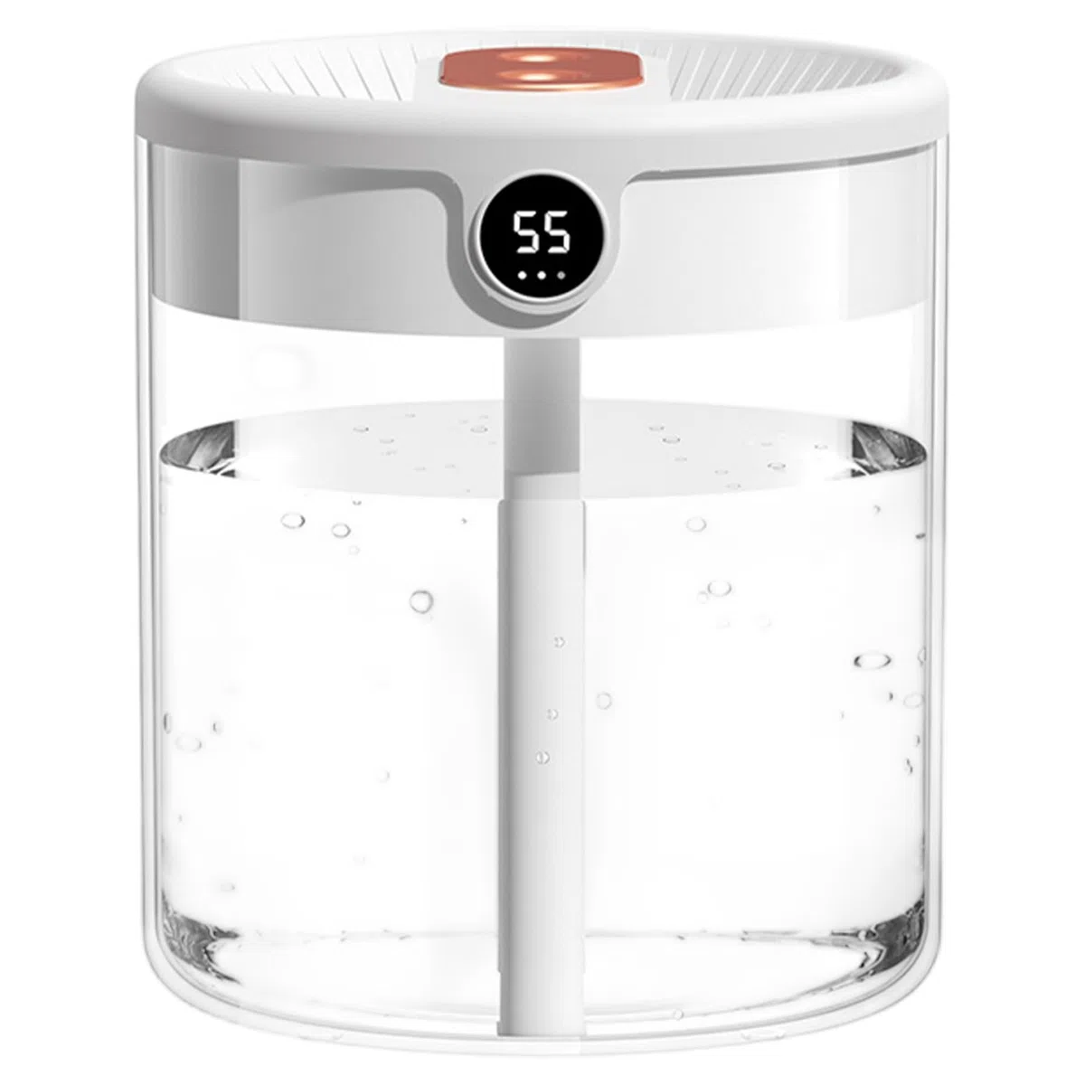 2L Humidificador de aire de niebla fría con exhibición de humedad, 3 modos, pulverización dual y luz, difusor silencioso para dormitorio, vivero para bebés, oficina, automóviles y plantas de int