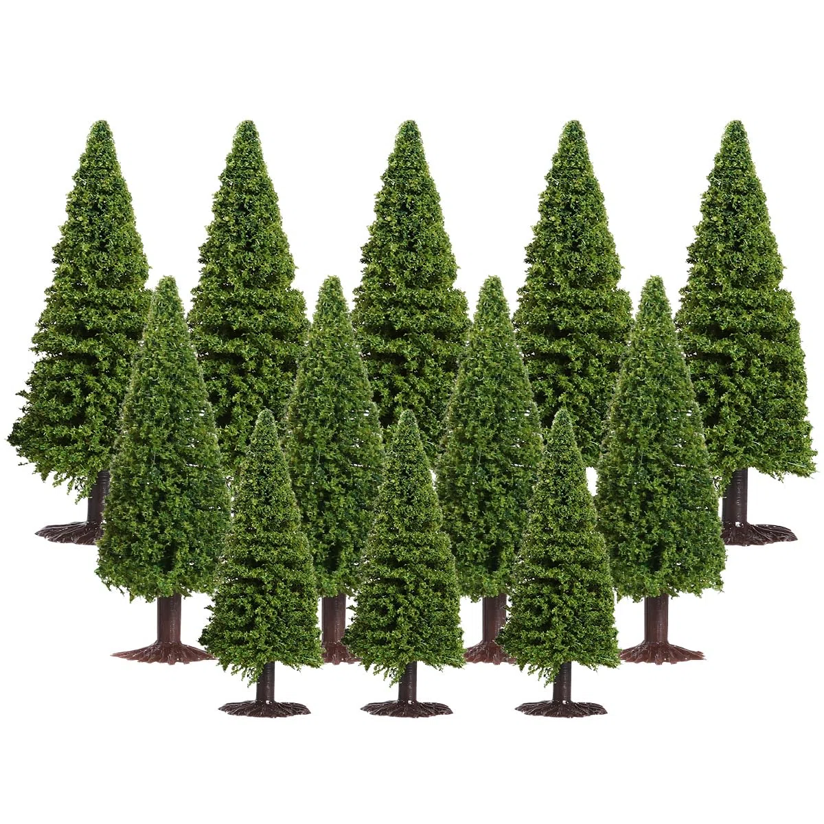 VICASKY Abetos, 15 piezas, árboles, paisaje, paisaje, cedro, con accesorios básicos, mini árboles, conjunto de árboles solitarios, árboles en miniatura para manualidades, construcción de maquetas