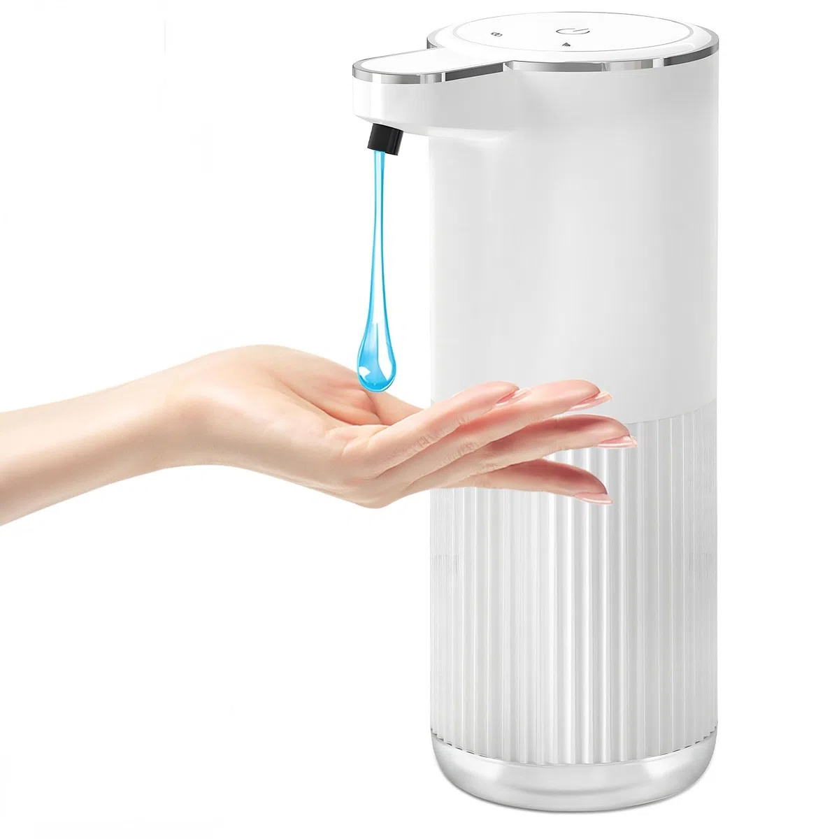 Dispensador Jabon Baño Automatico, 360​​ml Dispensador Jabon Automatico con Sensor, 4 Niveles Ajustables, USB Recargable, Resistente Al Agua IPX5, para Baños, Cocinas, Escuelas y Hoteles