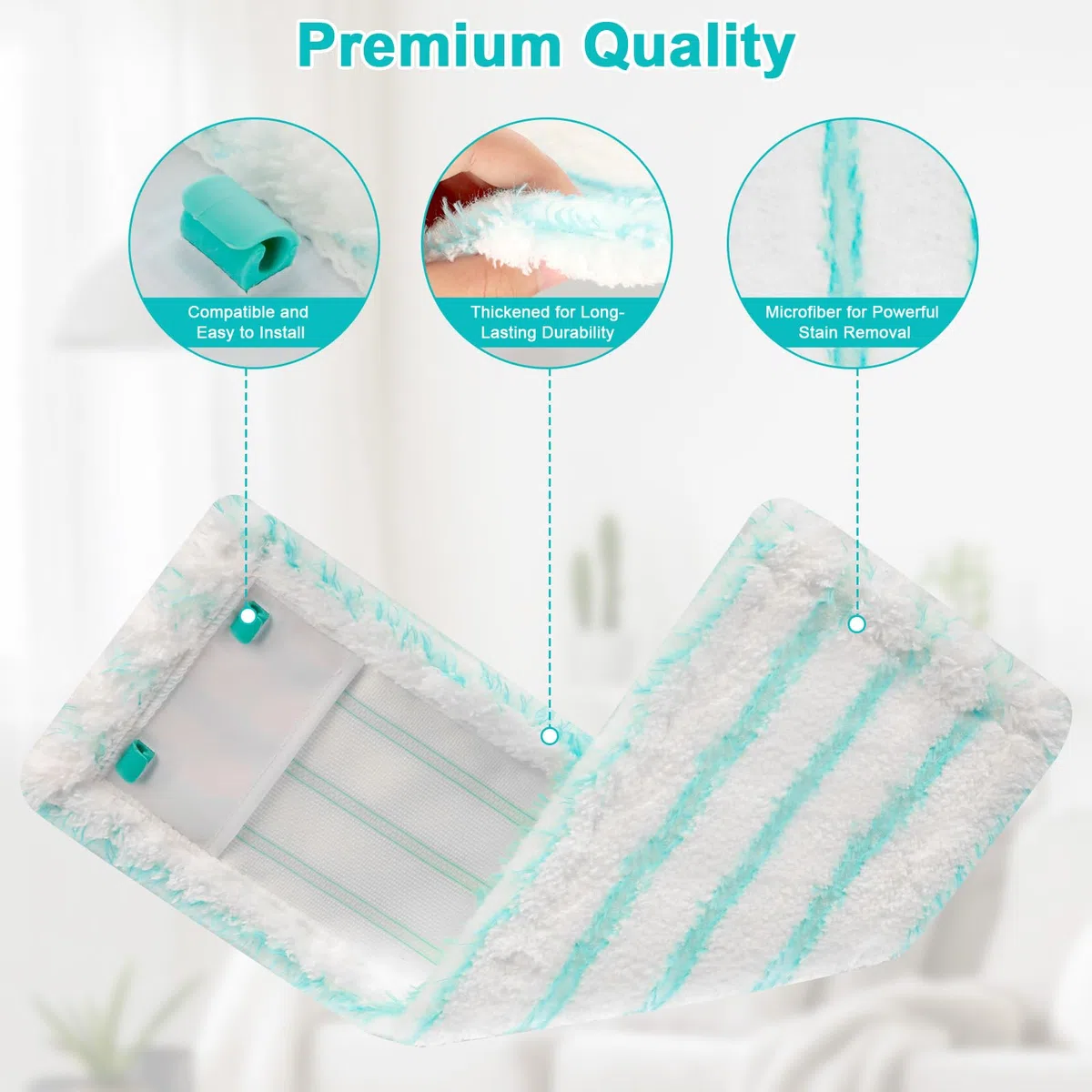 VINATO Pack 3 Recambios para Fregona Leifheit Profi XL, Fundas de Microfibra de Alto Grosor - Alta Absorción, Lavables Máquina