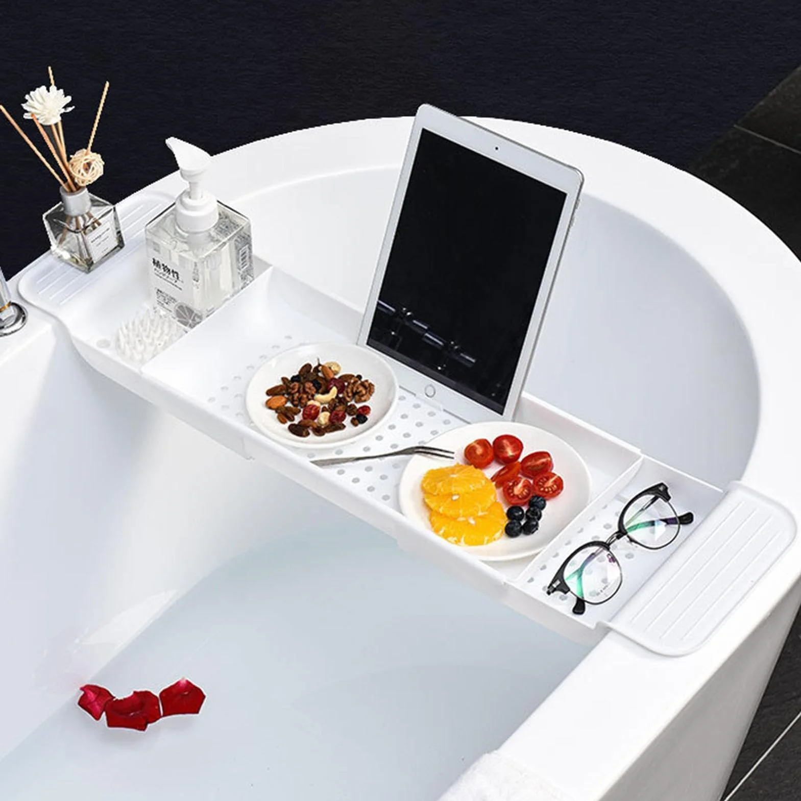 Bandeja De Bañera De Plástico Multifuncional, Bandeja De Bañera Extensible, Bandeja De Bañera, Bandeja De Bañera Retractable, Bandeja De Baño Ajustable para Bañera